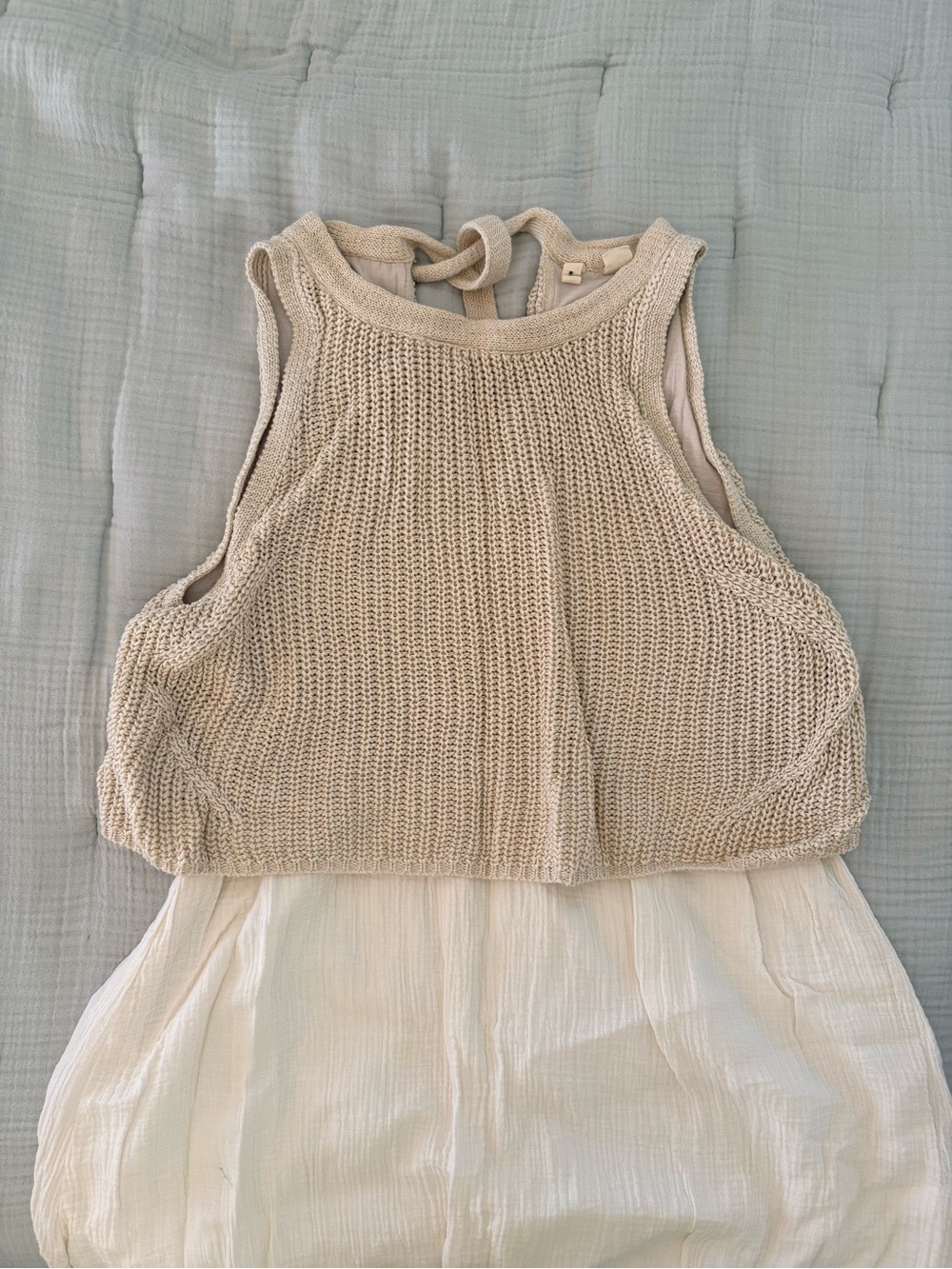 Anthropologie Cream Maxi Dress with Knit Bodice by Moth - Picture 7 of 7
